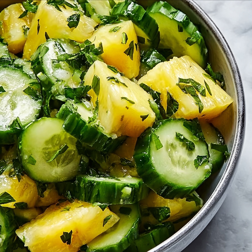 Light and Zesty Pineapple Cucumber Salad for Refreshing Snacking Recipe - Recipe Image