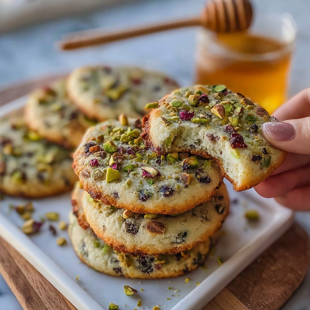 Salty Smoked Pistachio and Honey Shortbread Cookies Recipe - Recipe Image