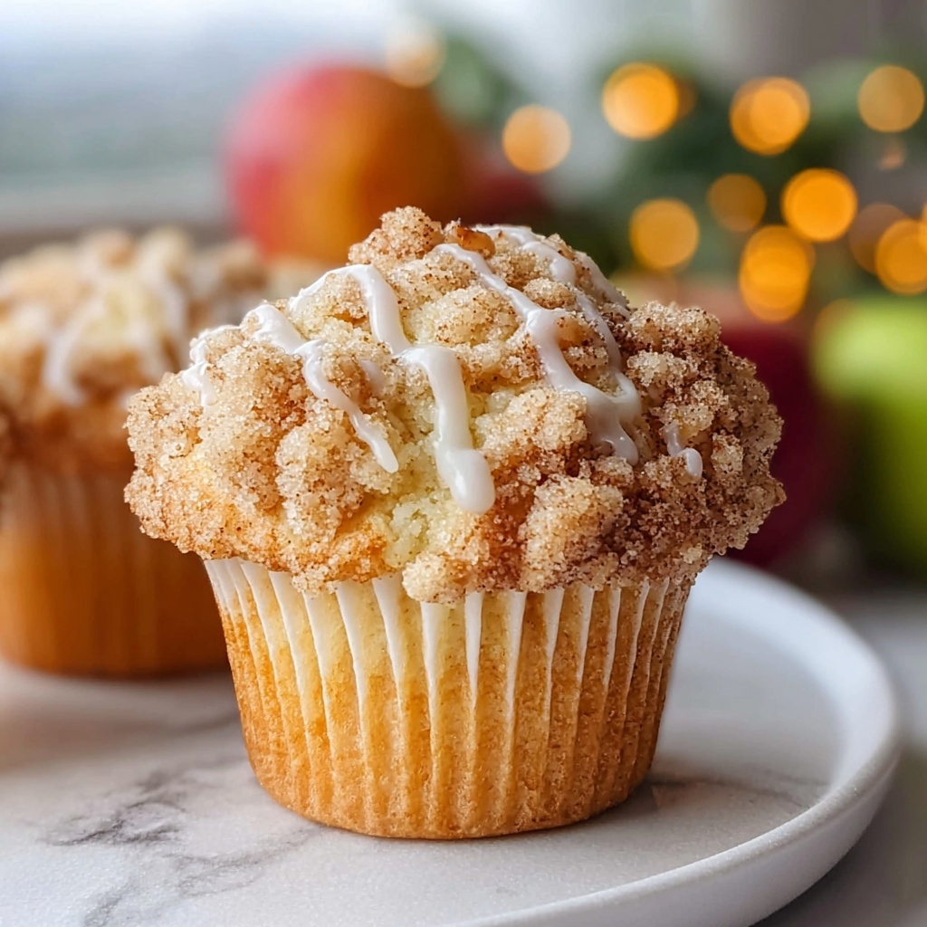 Easy Apple Cinnamon Muffins with Streusel Topping and Glaze Recipe - Recipe Image