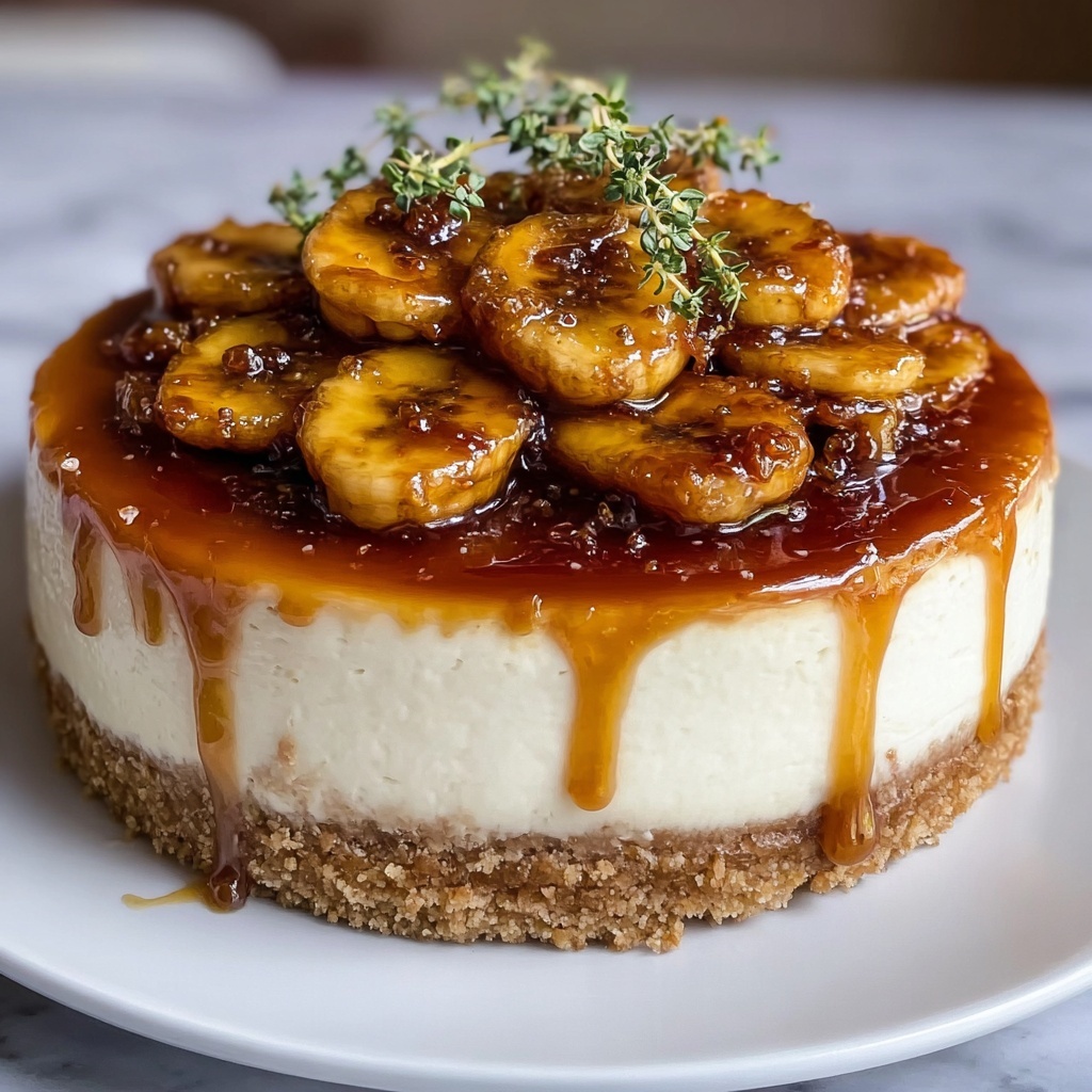 Caramelized Banana Cheesecake with Rum Glaze Recipe - Recipe Image