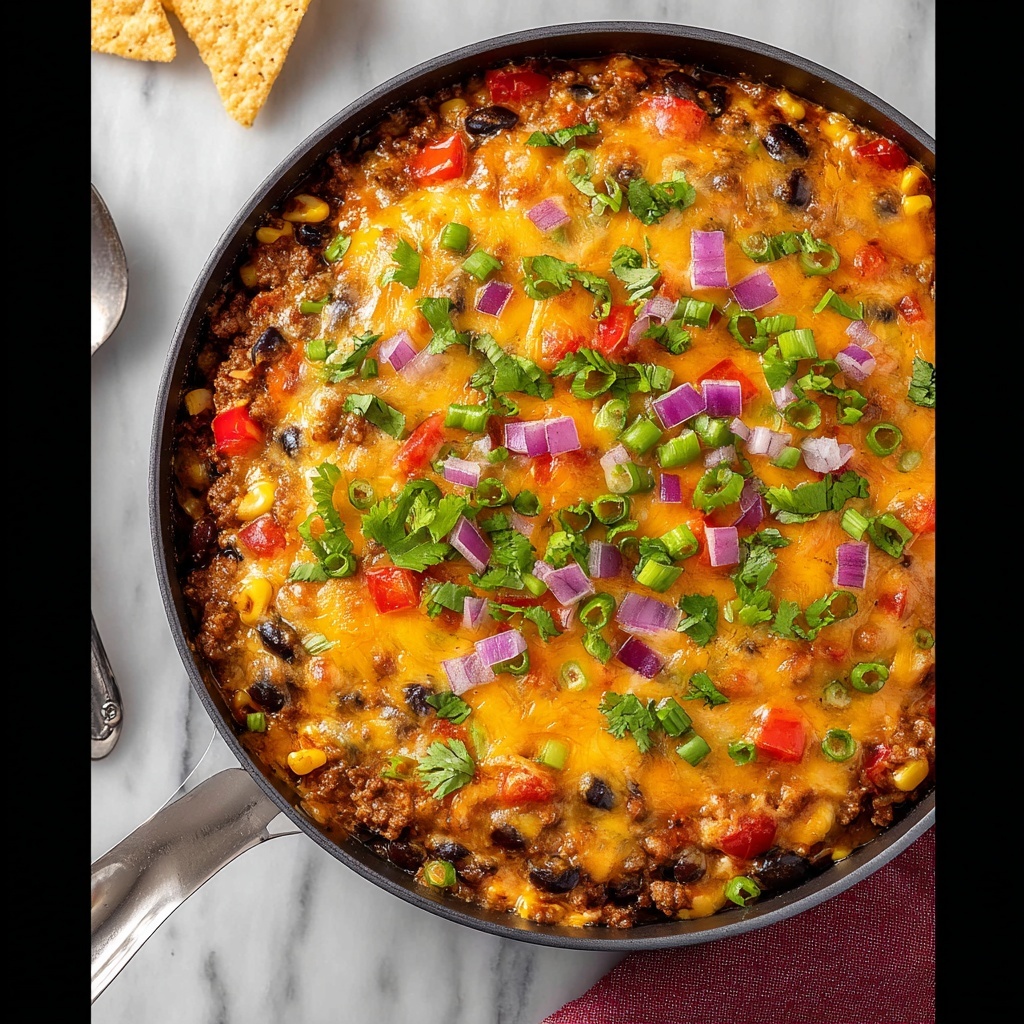 Cheesy Turkey Rice Taco Skillet Recipe - Recipe Image
