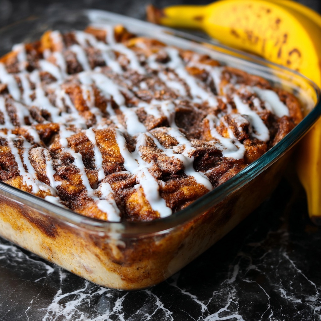 Banana Cinnamon Roll Cake Recipe - Recipe Image