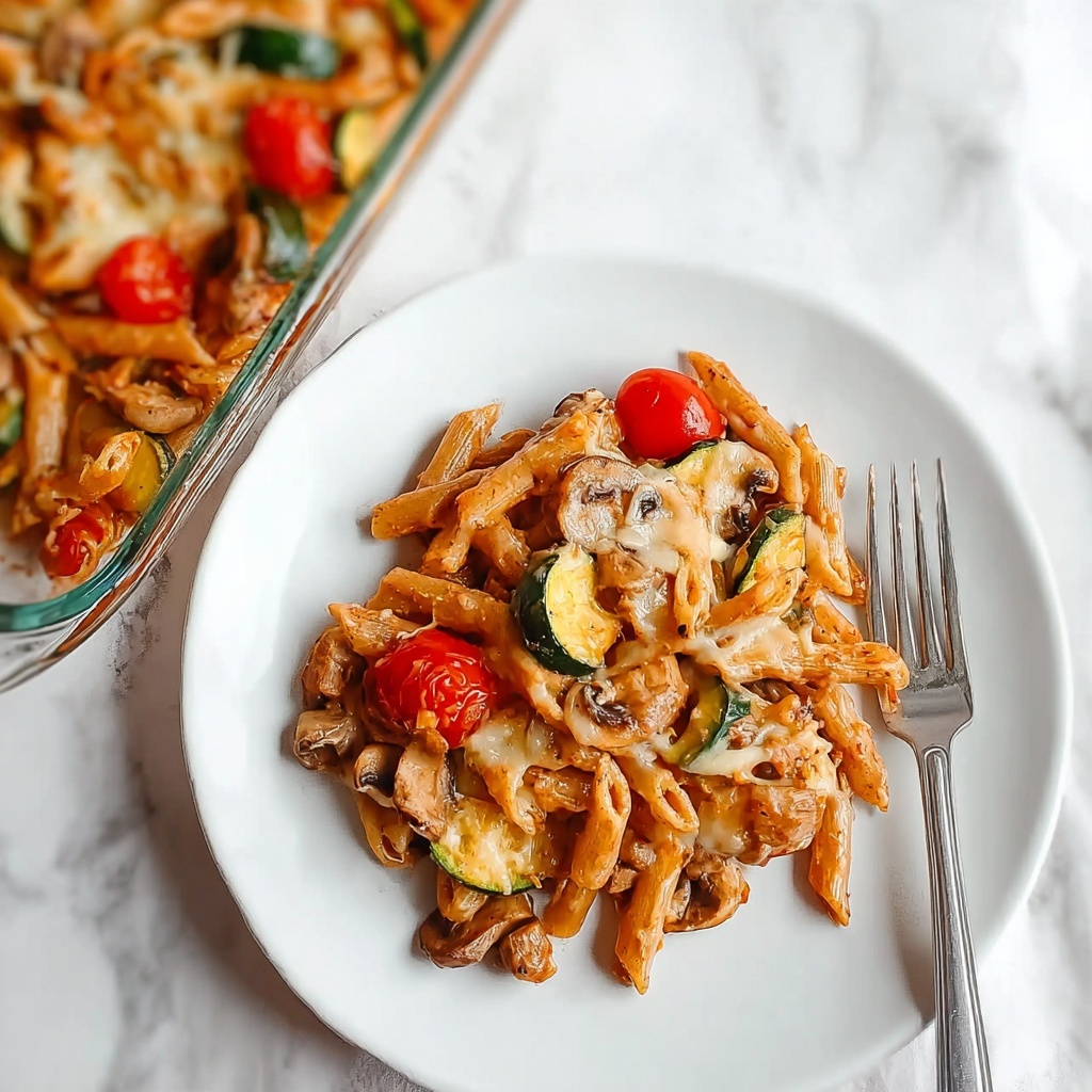 Creamy Sundried Tomato Pesto Pasta Bake with Veggies Recipe - Recipe Image