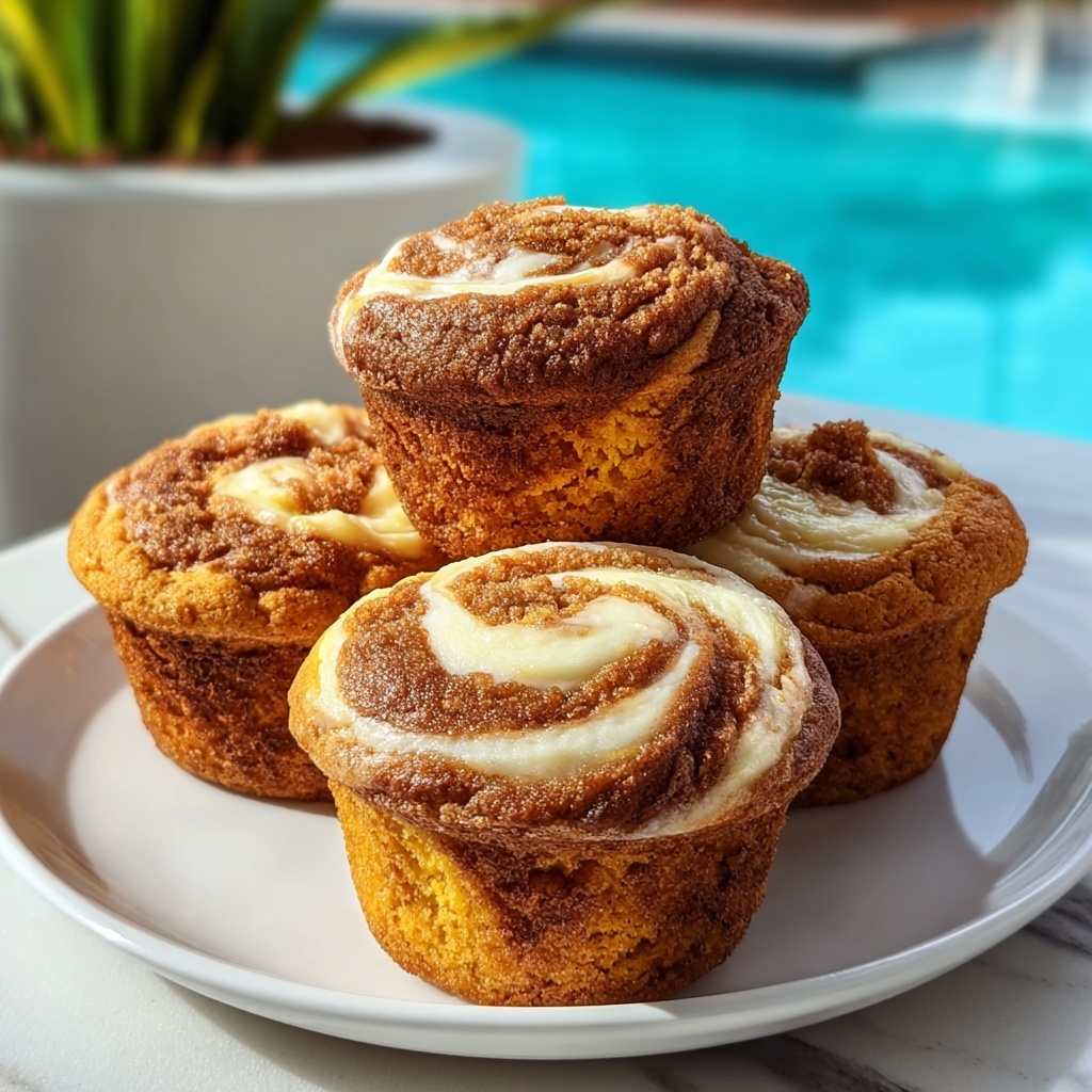 Fluffy Pumpkin Cream Cheese Swirl Muffins Recipe - Recipe Image