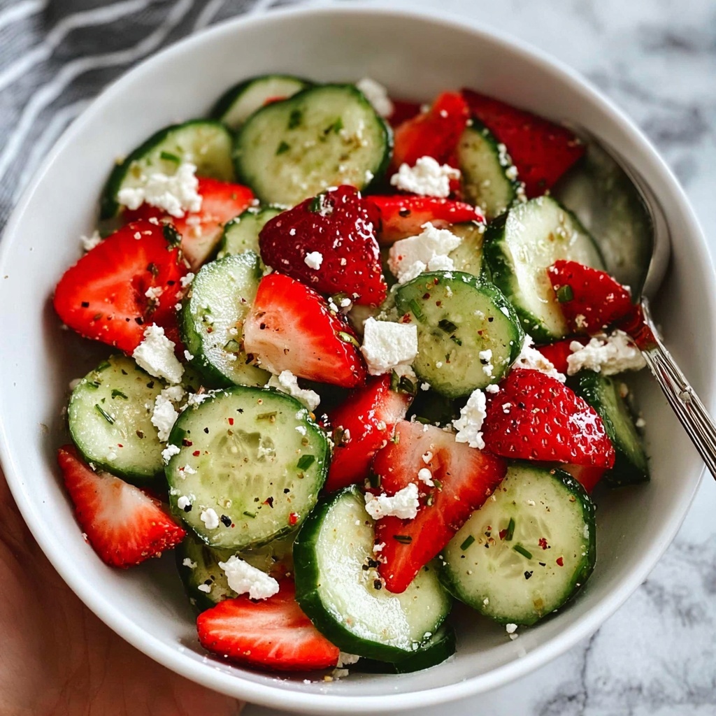 Refreshing Strawberry Cucumber Salad with Feta Bliss Recipe - Recipe Image