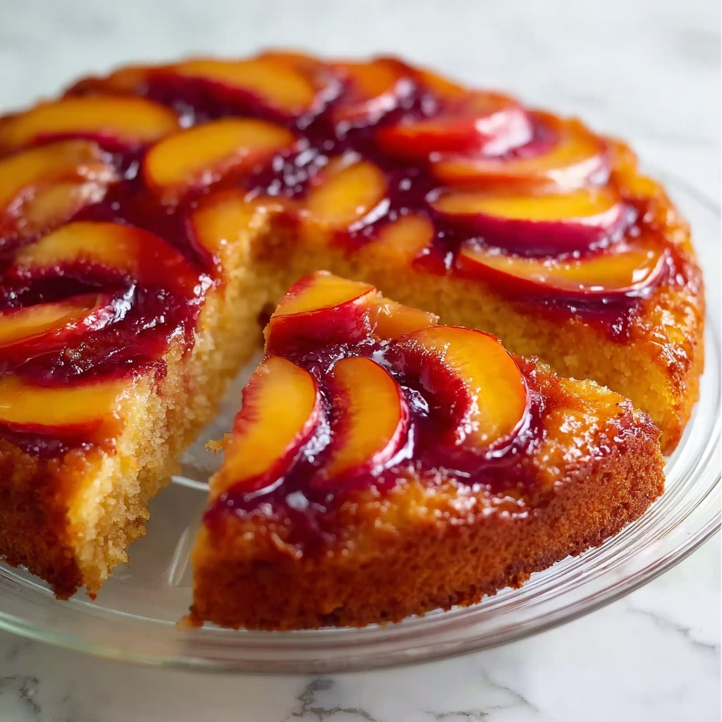 Peach Plum Upside Down Cake Recipe - Recipe Image