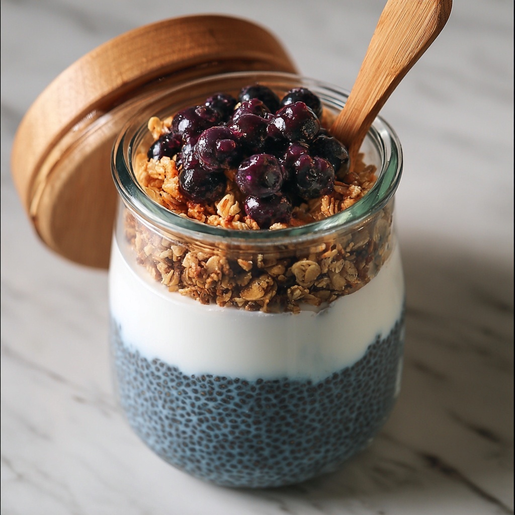Butterfly Pea Chia Pudding Parfait Recipe - Recipe Image