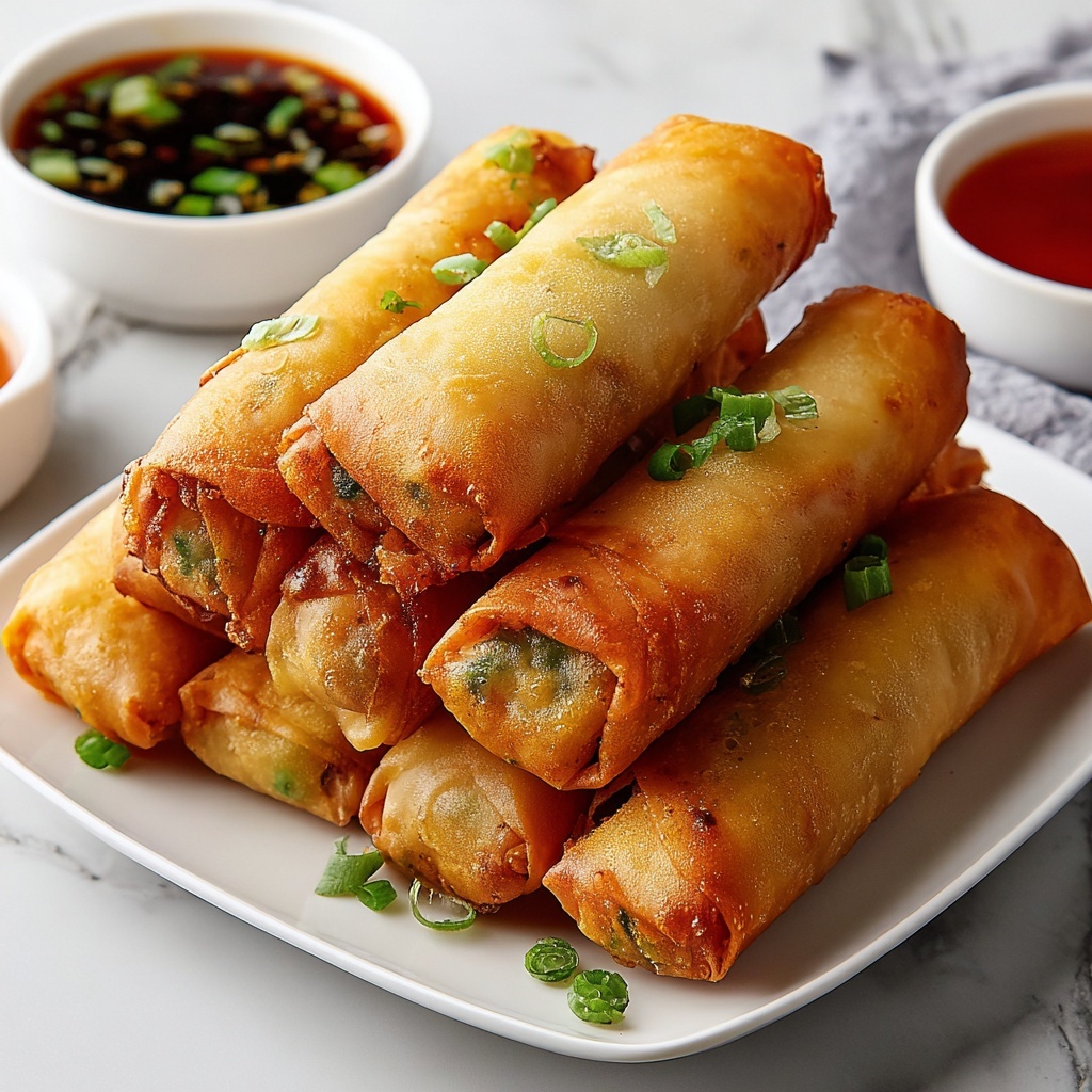 Crispy Air Fryer Spring Rolls Recipe - Recipe Image
