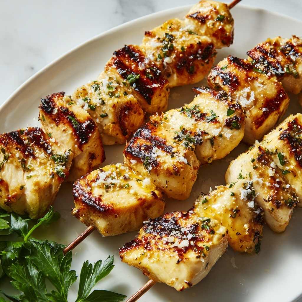Garlic Parmesan Chicken Skewers Recipe - Recipe Image