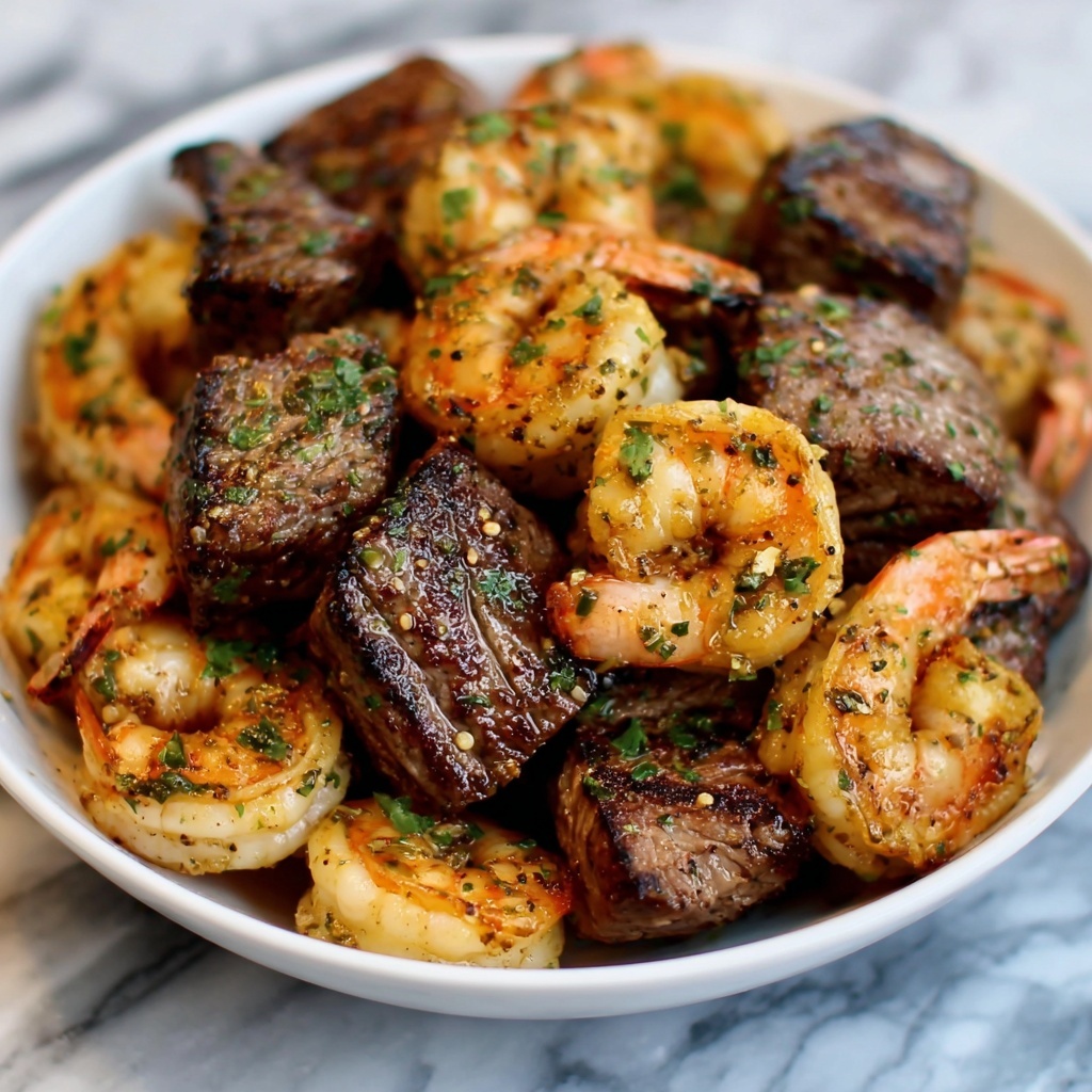 Steak Bites and Shrimp Skillet with Garlic Butter Recipe - Recipe Image