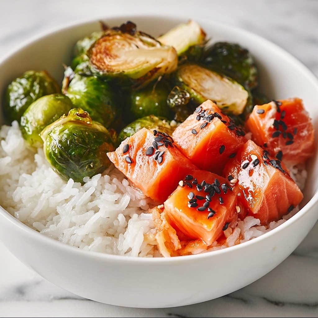 Teriyaki Salmon Bowls with Brussels Sprouts Recipe - Recipe Image