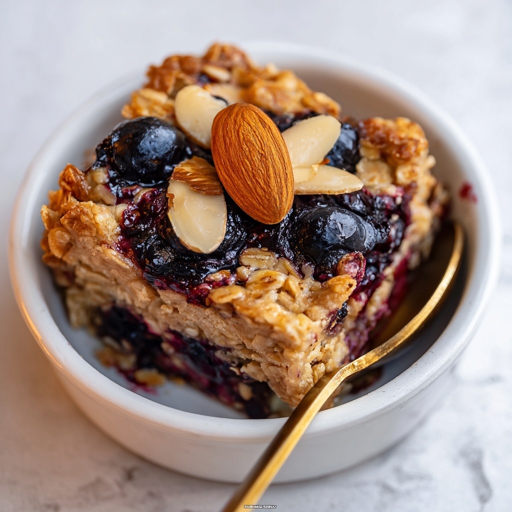 Baked Oats with Blueberries and Almonds Recipe - Recipe Image