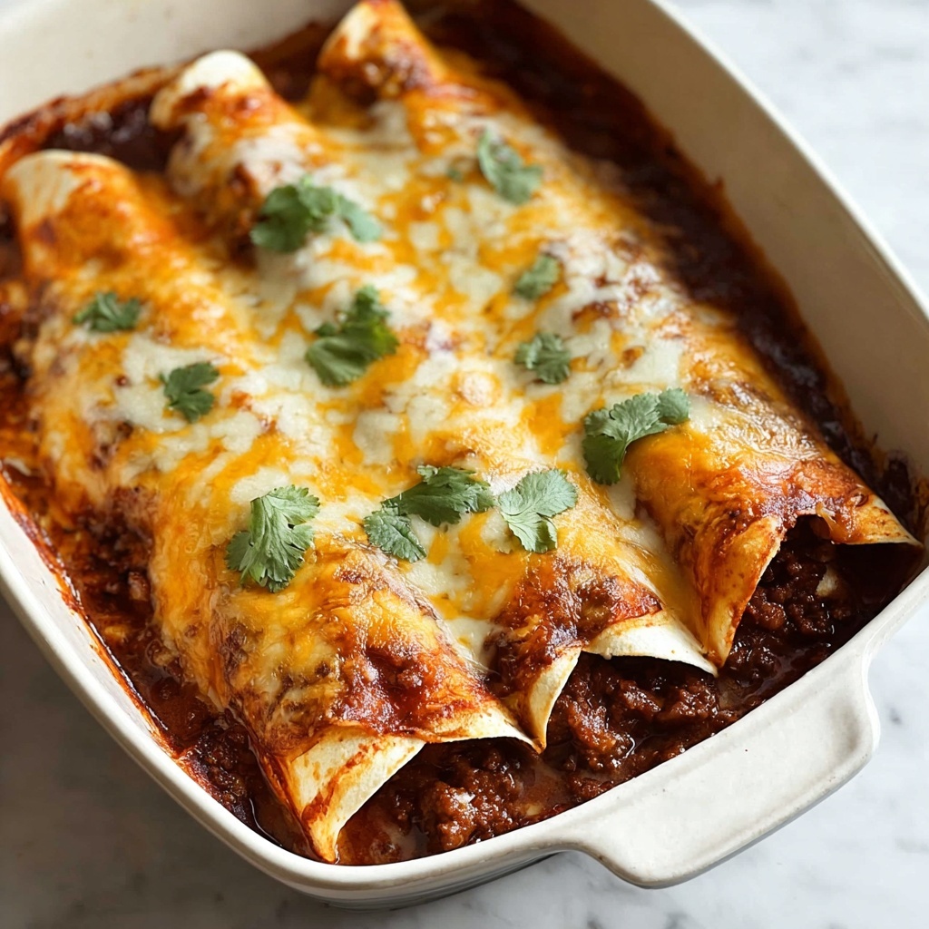 Cheesy Beef & Bean Enchiladas Recipe - Recipe Image