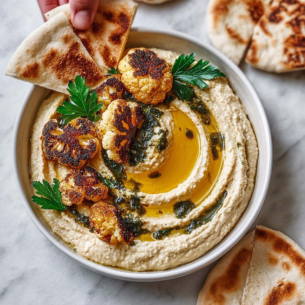 Crispy Roasted Cauliflower Hummus Recipe - Recipe Image