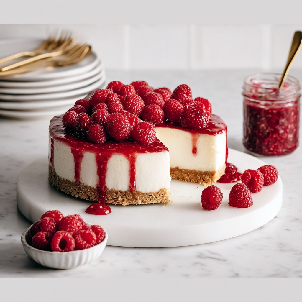 No-Bake Raspberry Cheesecake Recipe - Recipe Image