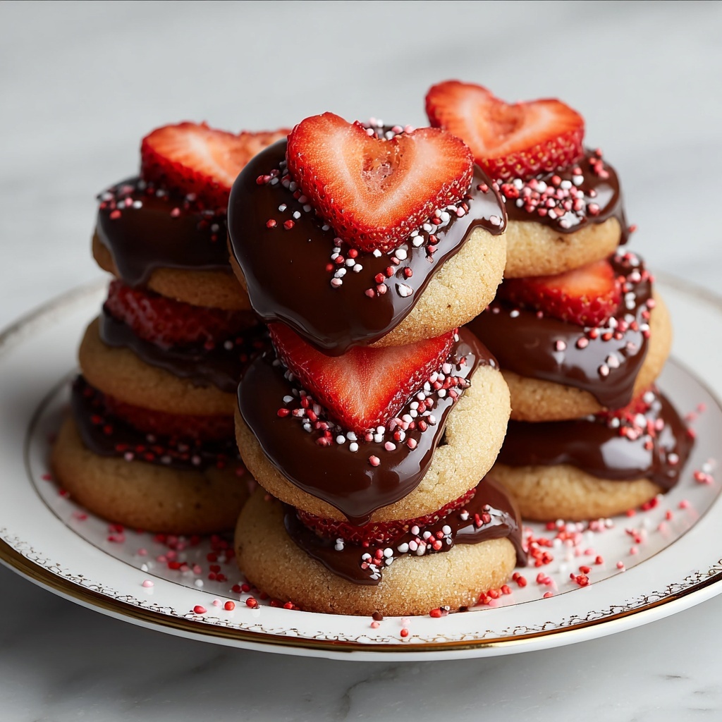 Chocolate Dipped Strawberry Cookies Recipe - Recipe Image