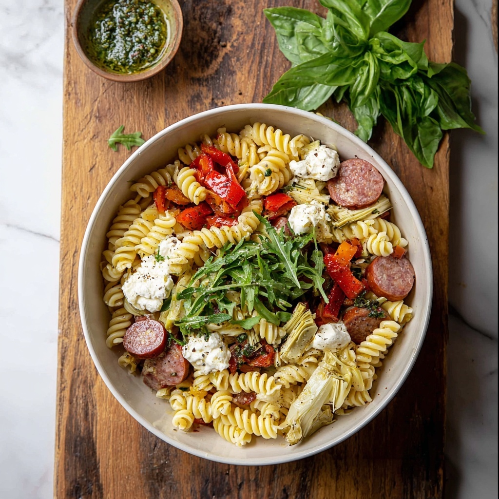 Antipasto Pasta Salad with Parmesan Herb Vinaigrette Recipe - Recipe Image