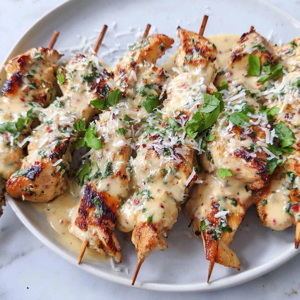 Garlic Parmesan Chicken Skewers - Recipe Image