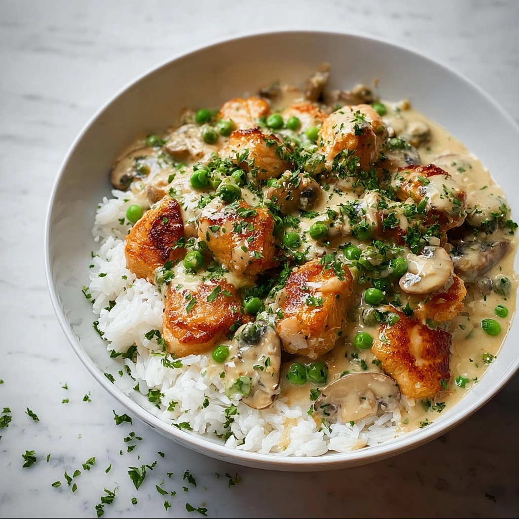 Quick & Easy Creamy Smothered Chicken & Rice Dinner Recipe - Recipe Image