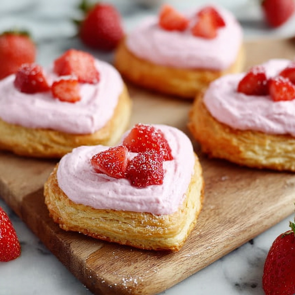 Cheese and Strawberry Heart Pastries Recipe - Recipe Image