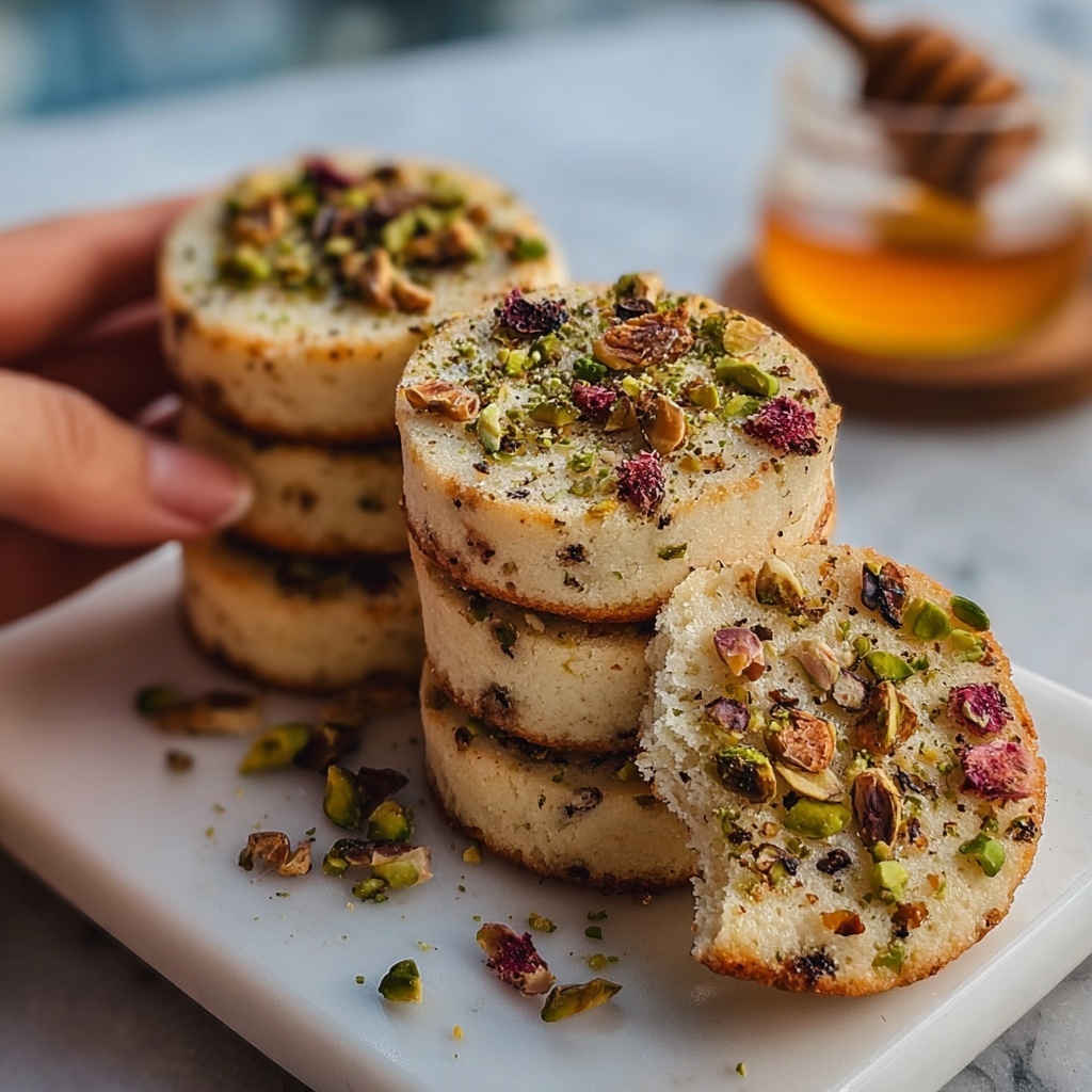 Salty Smoked Pistachio and Honey Shortbread Cookies Recipe - Recipe Image