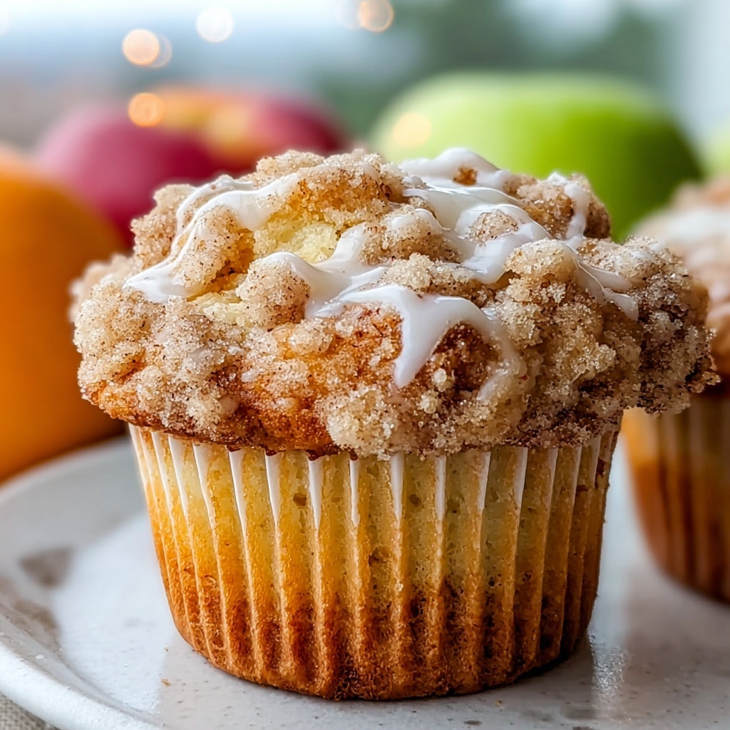 Easy Apple Cinnamon Muffins with Streusel Topping and Glaze Recipe - Recipe Image