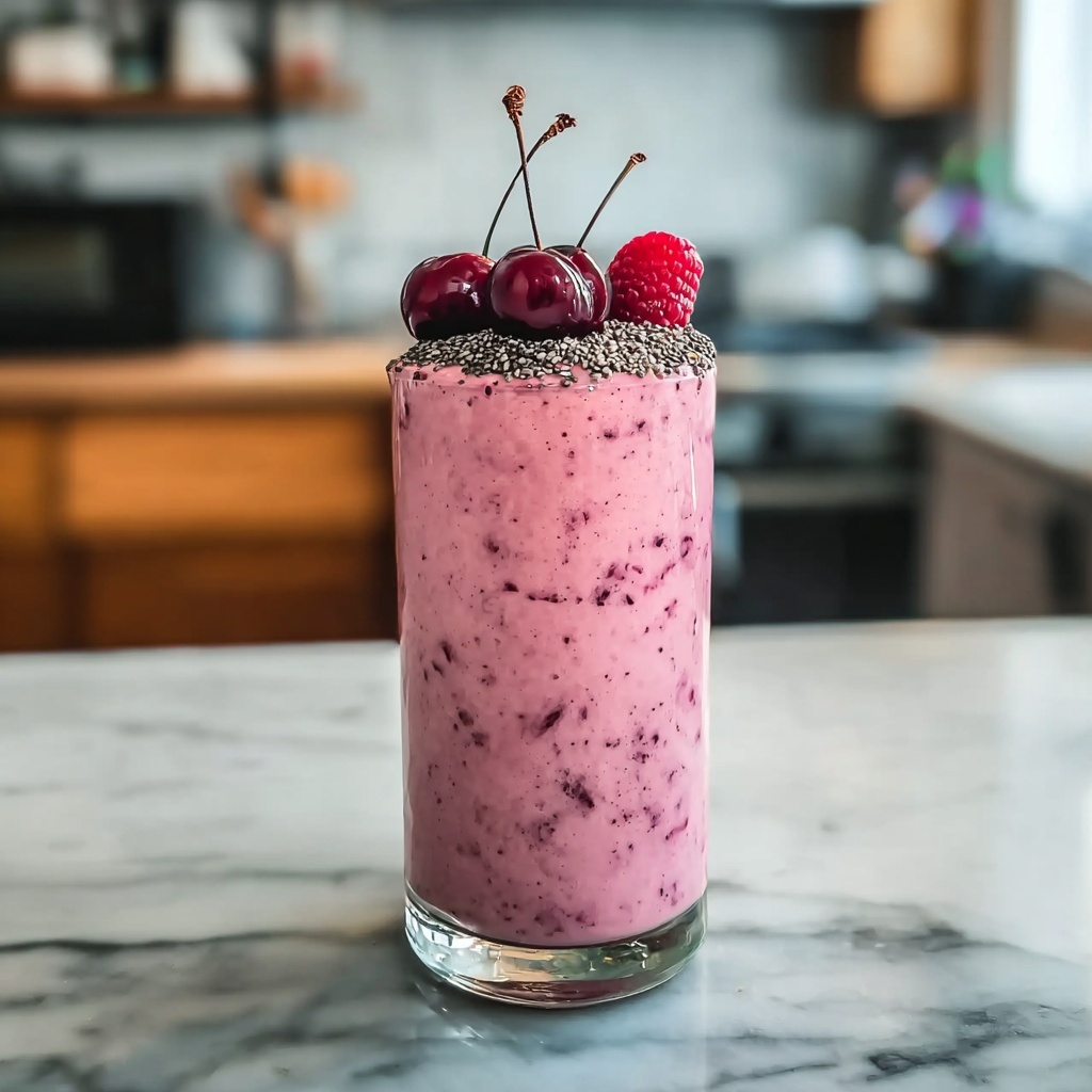 Delicious Cherry Smoothie for Quick Gut Health Boost Recipe - Recipe Image