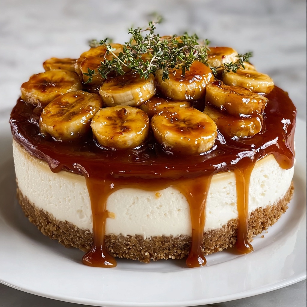 Caramelized Banana Cheesecake with Rum Glaze Recipe - Recipe Image