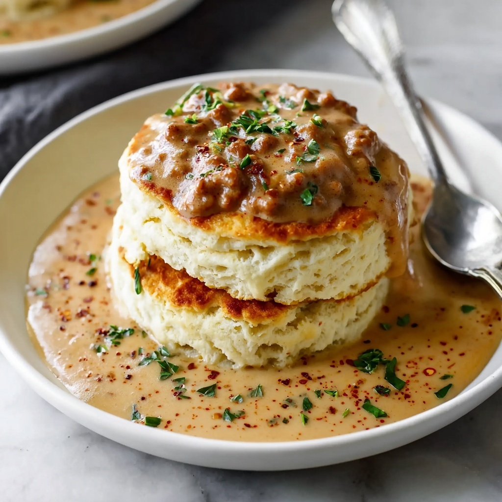 Biscuits and Chorizo Gravy: A Comforting Breakfast Twist Recipe - Recipe Image