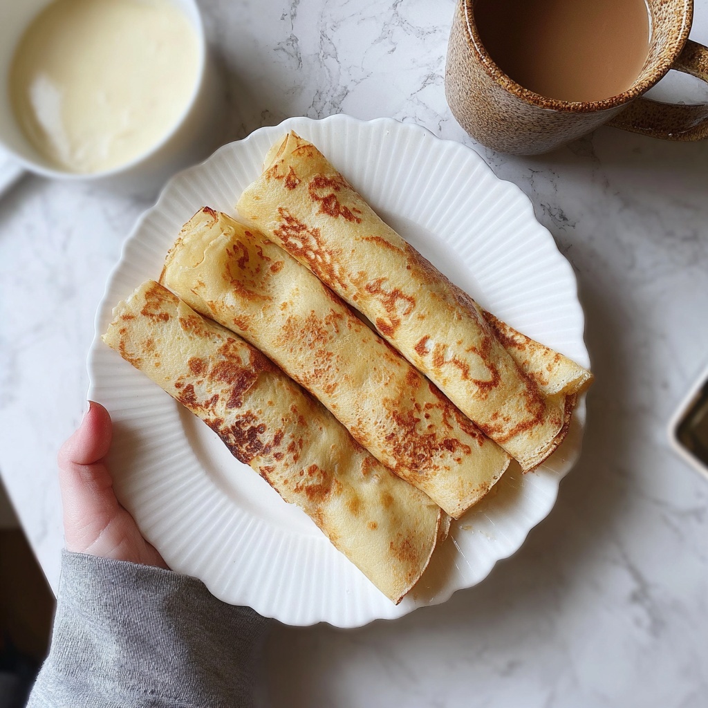 French Toast Crepes with Maple Syrup Recipe - Recipe Image