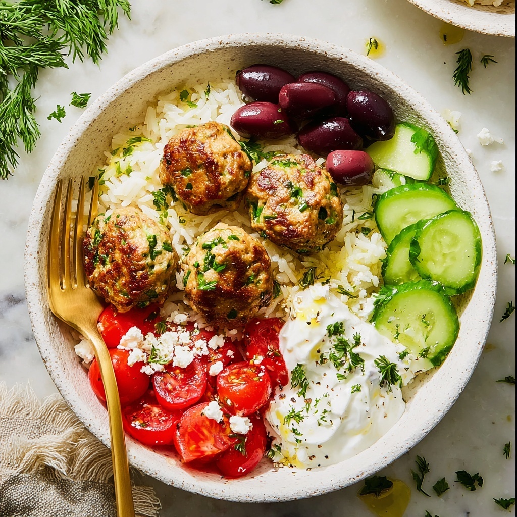 Spinach Feta Turkey Meatballs with Yogurt Sauce Recipe - Recipe Image