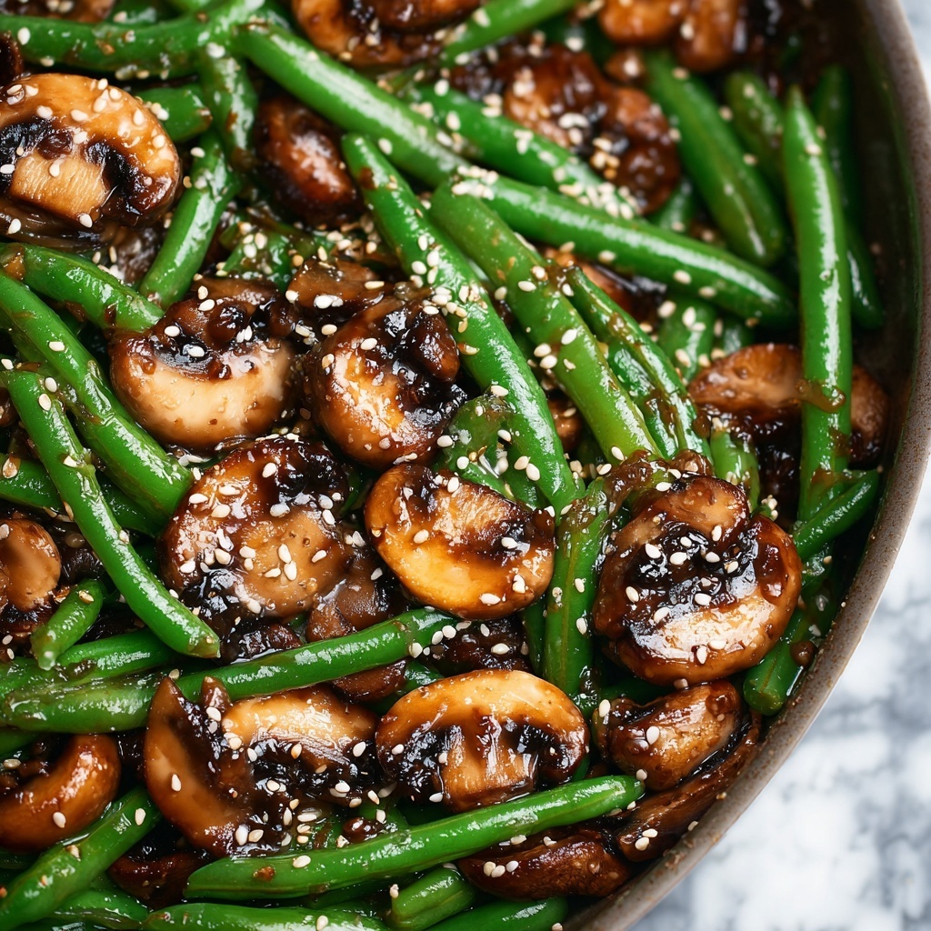 Teriyaki Green Beans with Mushrooms and Shallots Recipe - Recipe Image