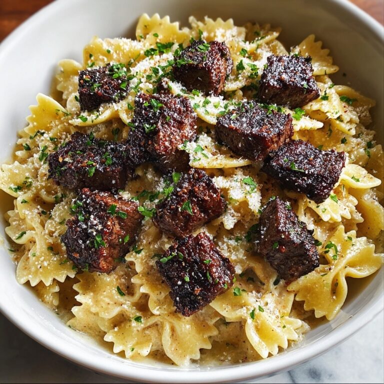 Beef and Bowtie Alfredo Recipe
