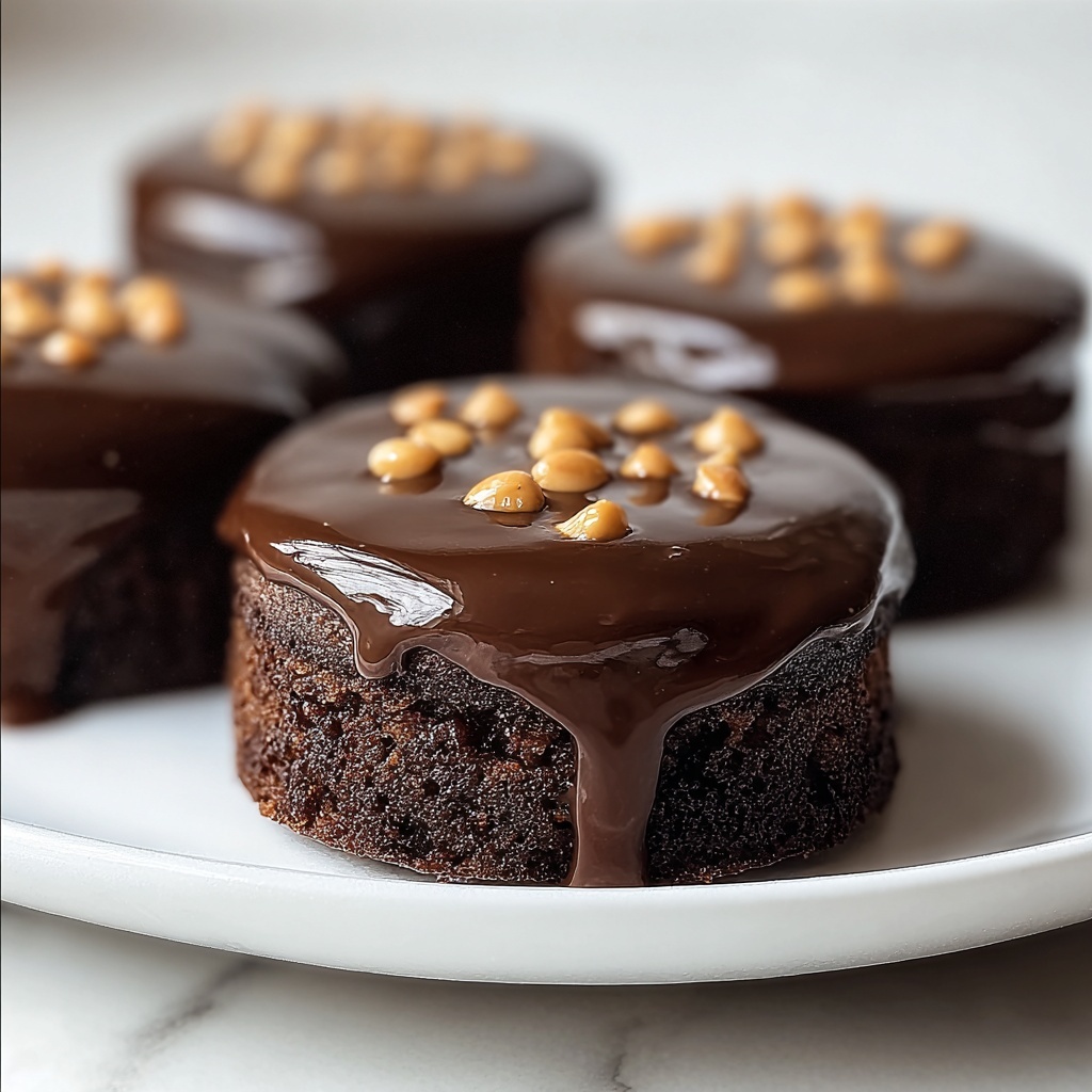 Mini Flourless Peanut Butter Chocolate Cakes Recipe - Recipe Image