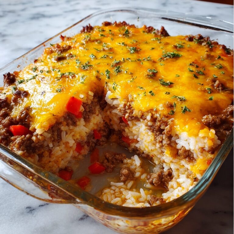 Cheesy Ground Beef Rice Casserole Recipe