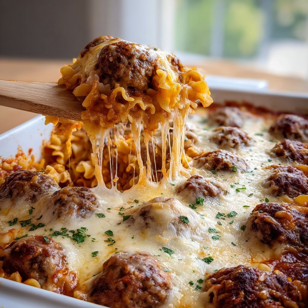 Dump and Bake Meatball Casserole Recipe: 7 Cheesy Delights Recipe - Recipe Image