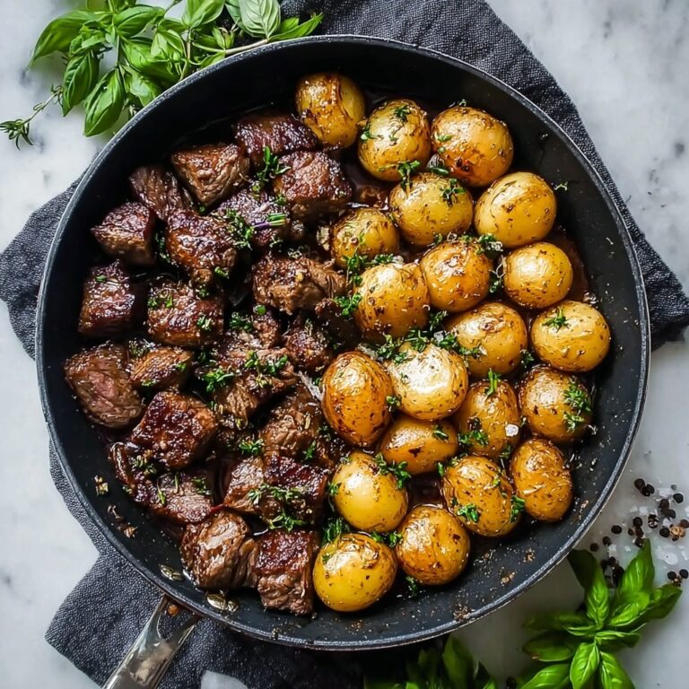 Steak Bites with Gnocchi in Garlic Rosemary Butter Recipe