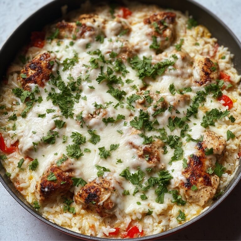 Creamy Chicken and Rice Skillet with Queso Recipe
