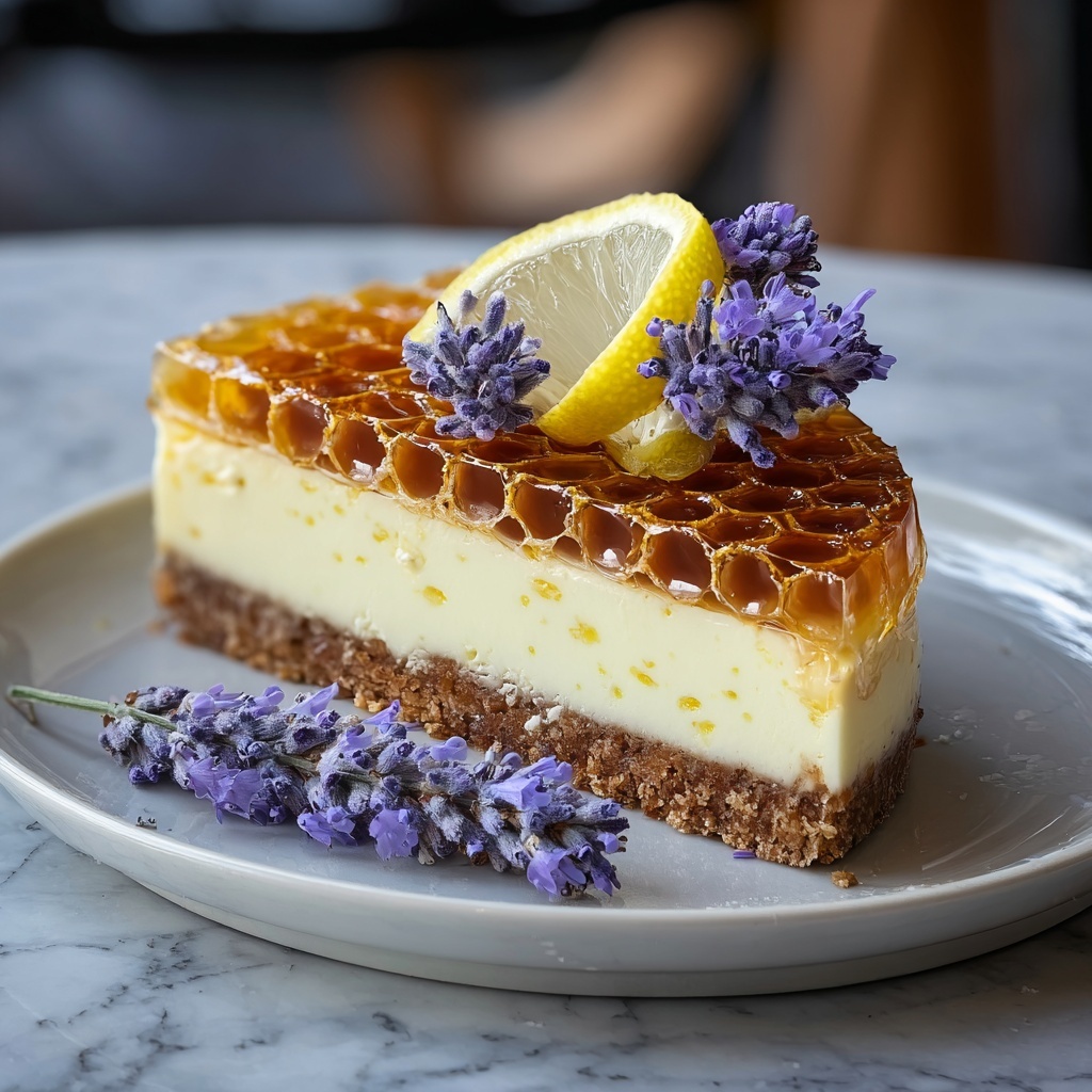 Lemon Lavender Cheesecake with Honeycomb Recipe - Recipe Image