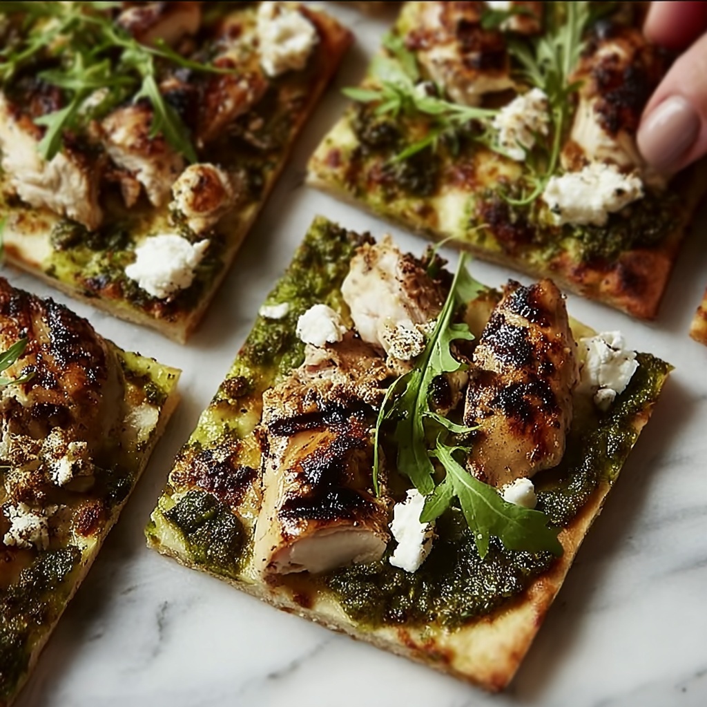 Pesto Chicken Flatbread: Quick & Flavor-Packed Dinner Bliss Recipe - Recipe Image