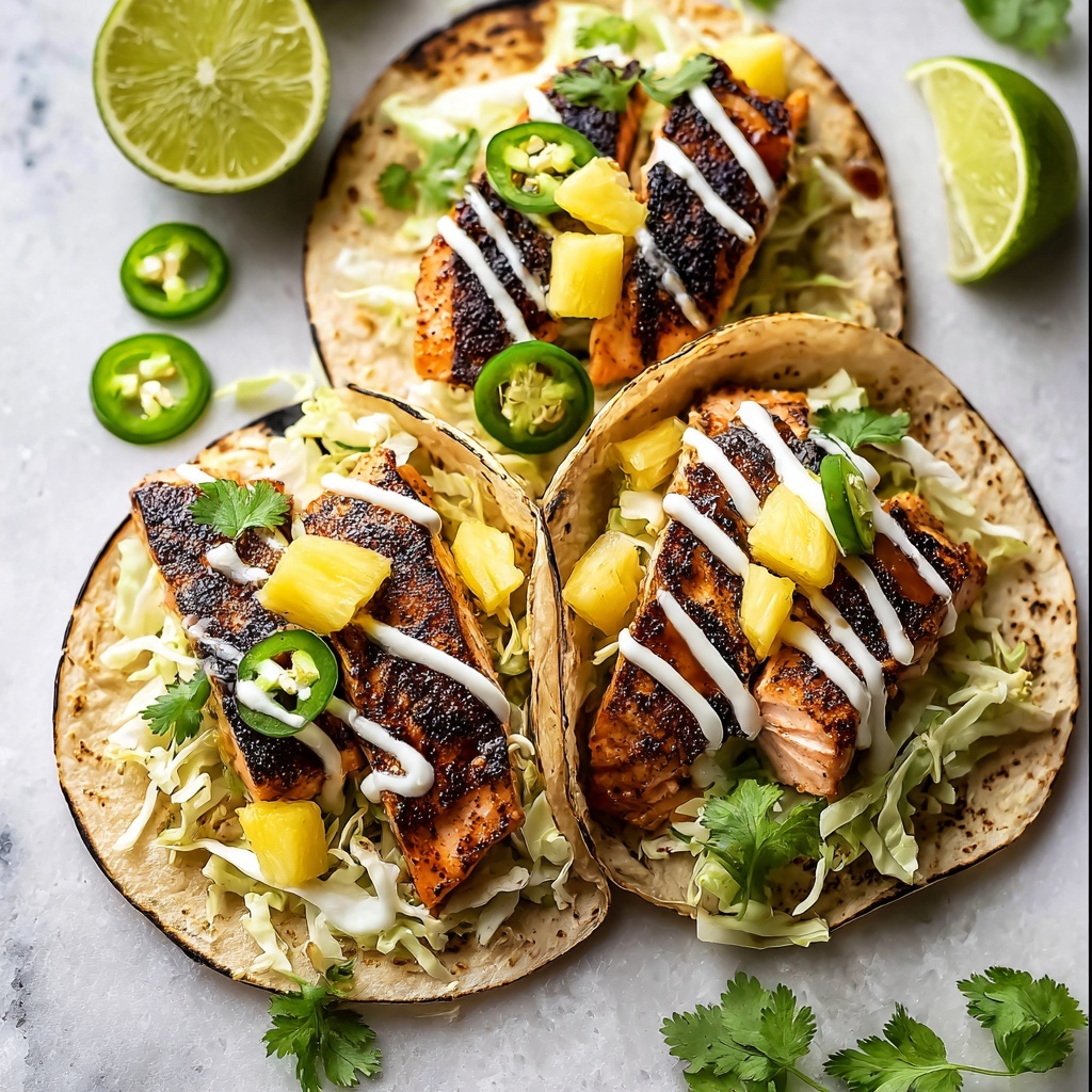 Chipotle Honey Salmon Tacos with Pineapple Salsa Recipe - Recipe Image