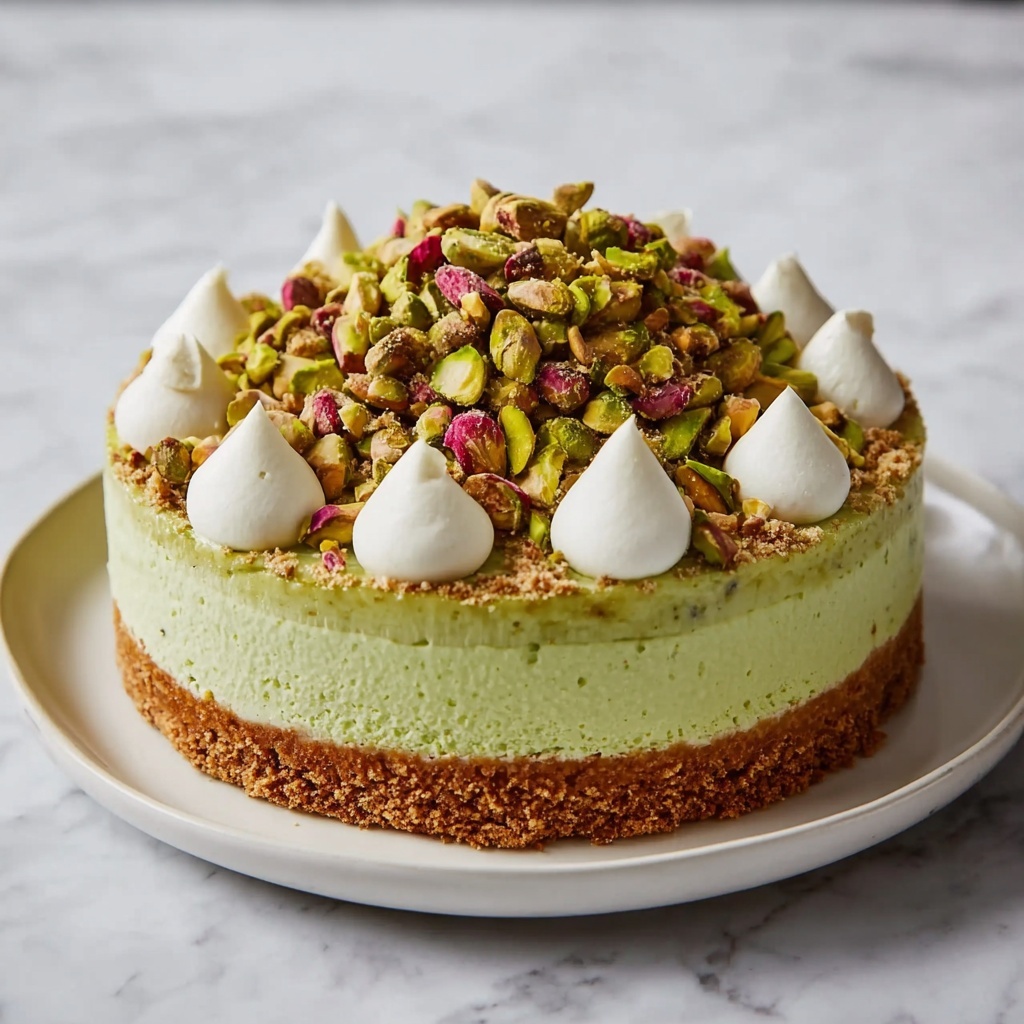 Easy No-Bake Pistachio Cheesecake Recipe - Recipe Image