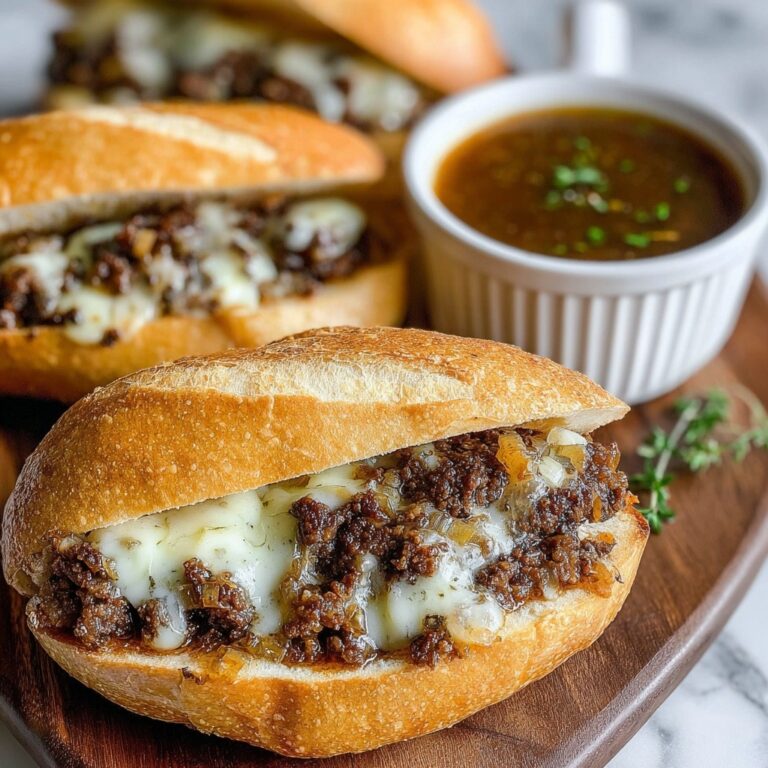 Ground Beef French Dip Sandwiches with Au Jus Recipe