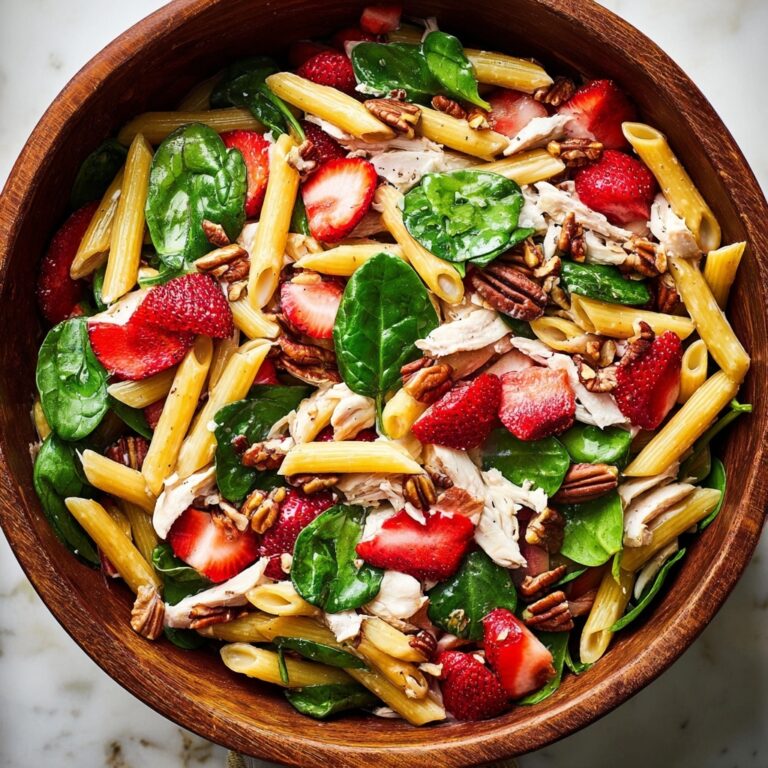 Strawberry Chicken and Spinach Pasta Salad Recipe