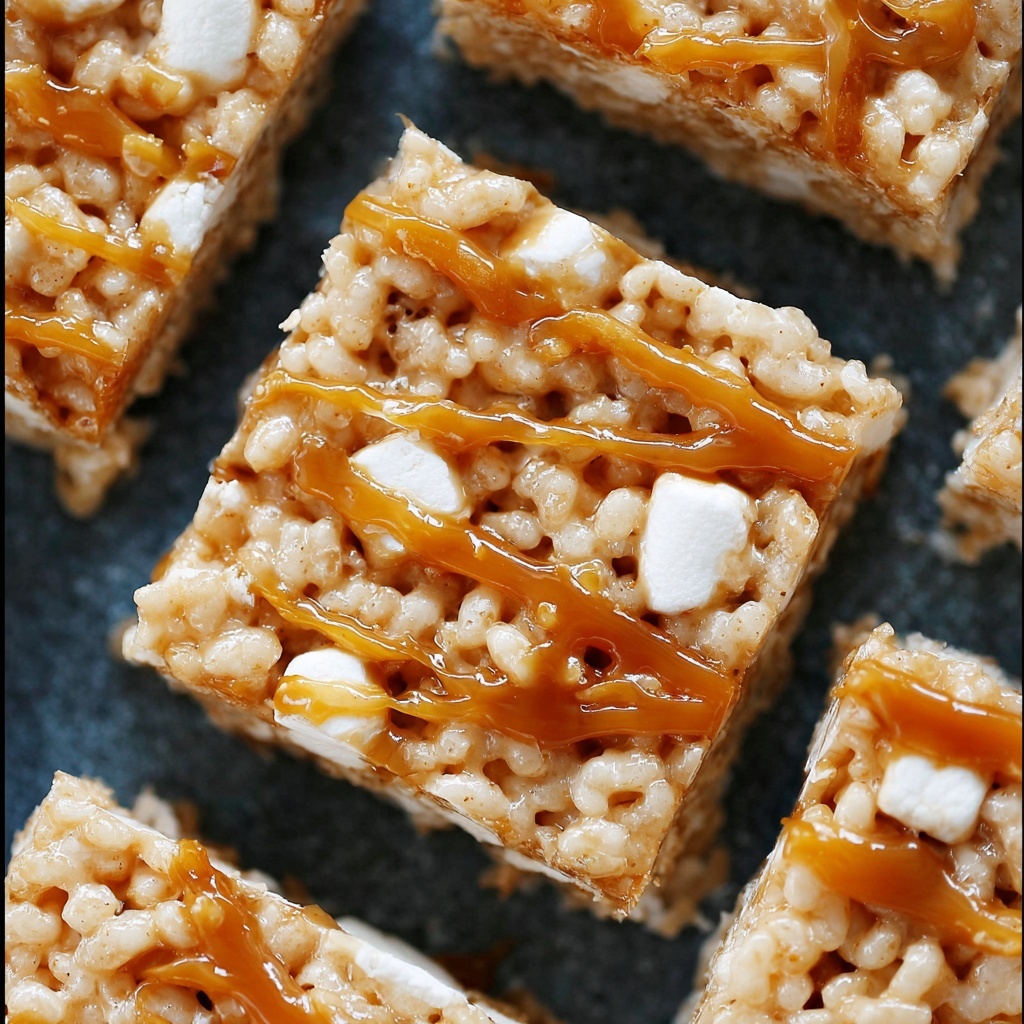 Salted Caramel Rice Krispie Treats Recipe - Recipe Image