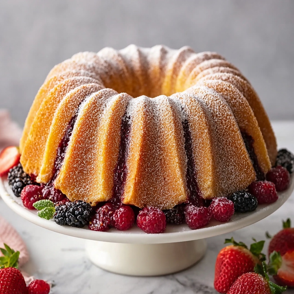 One-Bowl Jam Doughnut Cake Recipe - Recipe Image