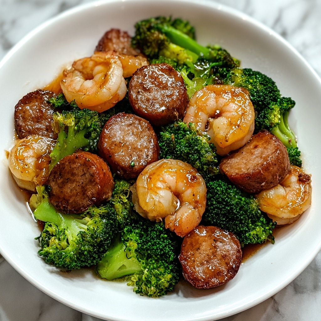 Honey Garlic Shrimp, Sausage & Broccoli Recipe - Recipe Image