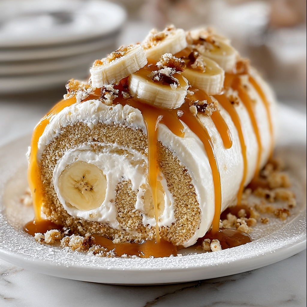 Caramel Banana Cake Roll Recipe - Recipe Image