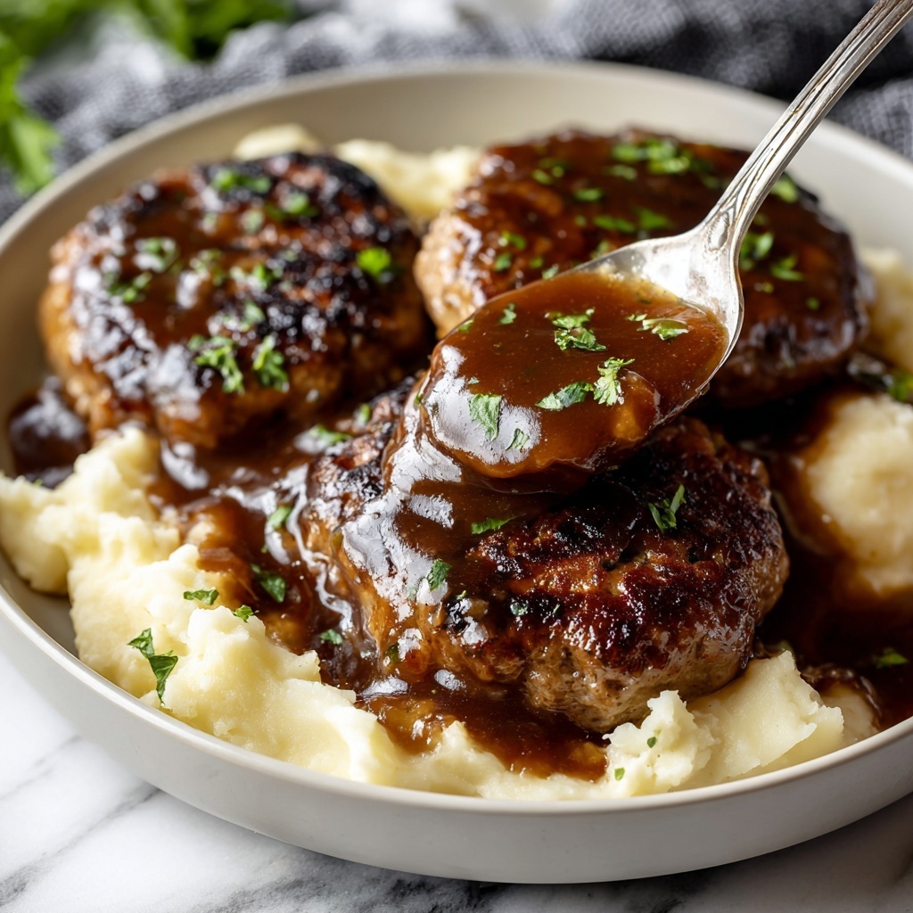 Salisbury Steak with Mushroom Gravy and Creamy Mashed Potatoes Recipe - Recipe Image