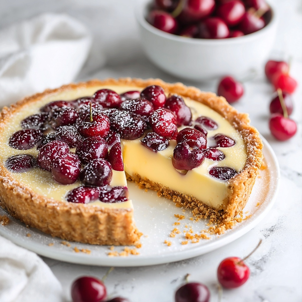 German Cherry Custard Pie Recipe - Recipe Image